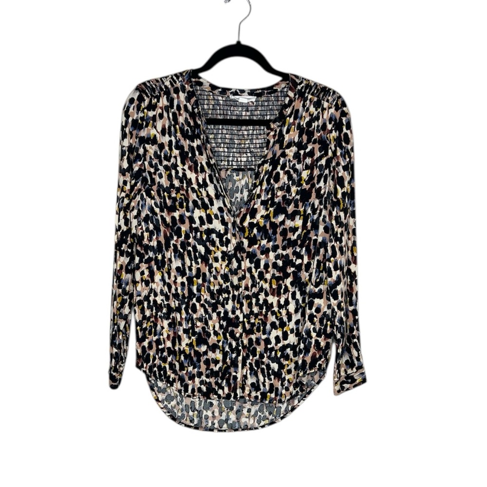 BeachLunchLounge Multi color Patterned Dots split Neck Top size Small